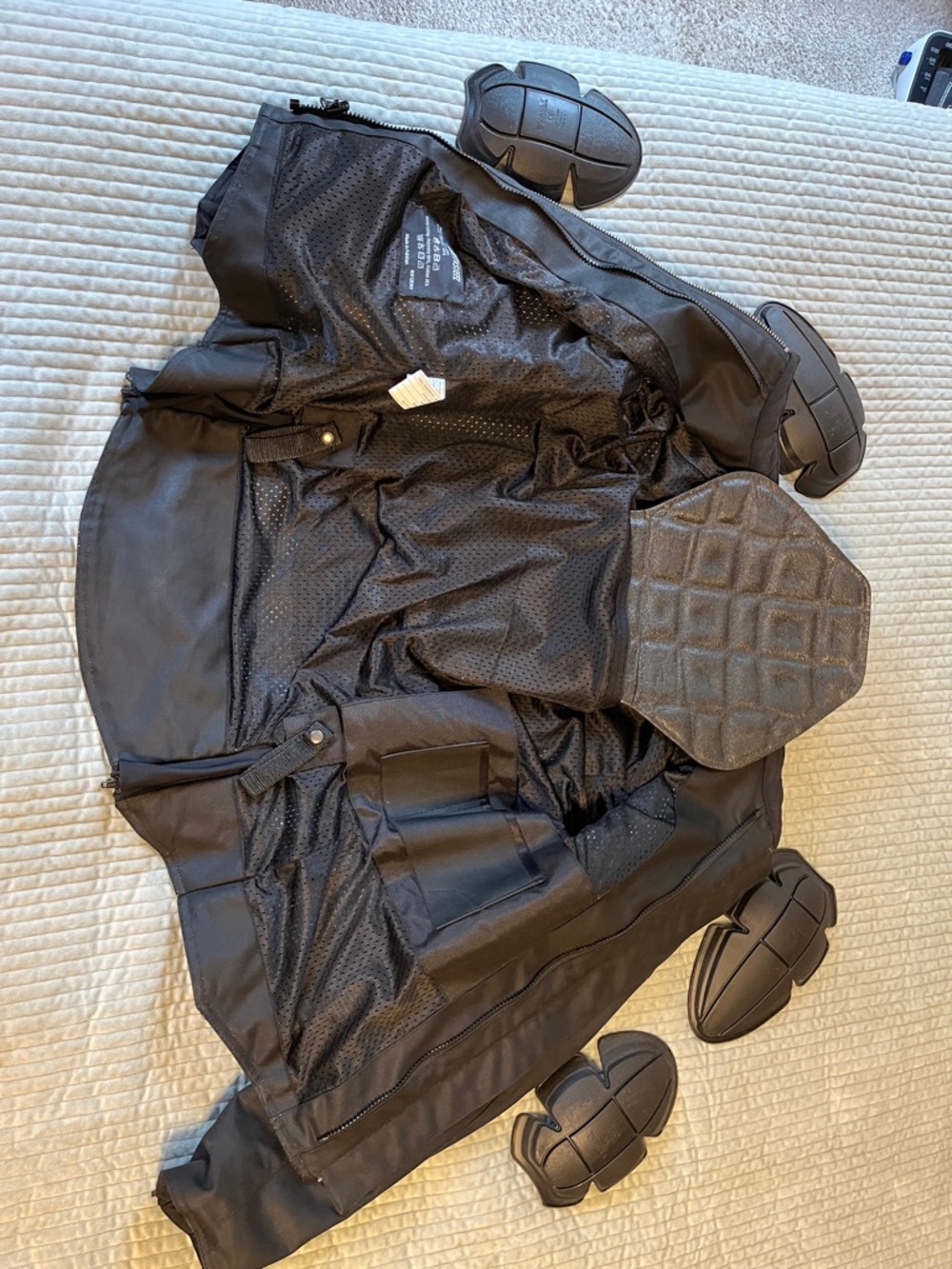 Women's Black Motorcycle Jacket- Removable Hoodie- Removable Pads - Picture 14 of 16